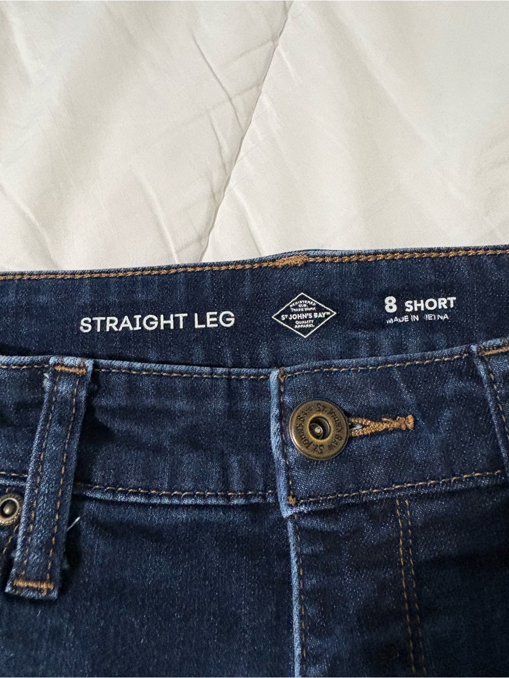 St. John's Bay Women's Straight Leg Jeans - Dark Blue
